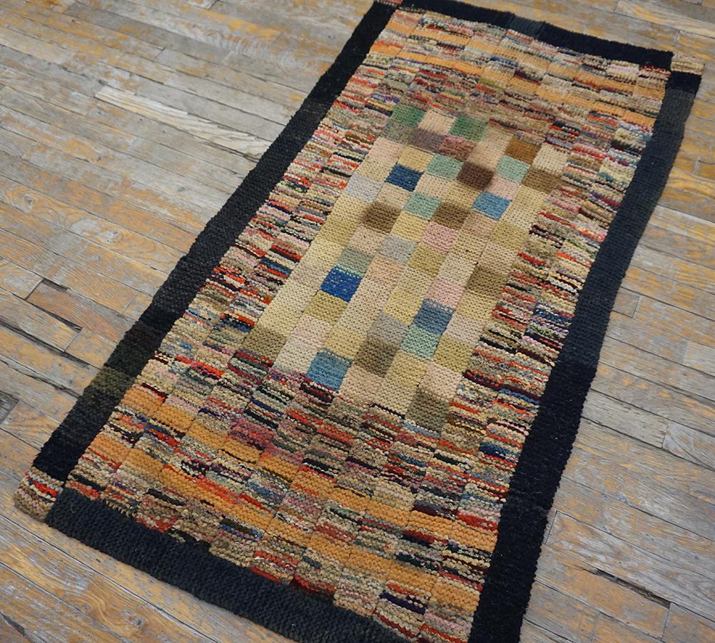 Antique American Braided rug, Size: 2'9