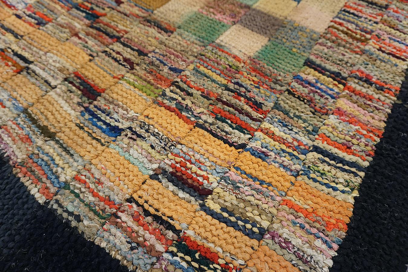 Hand-Woven Antique American Braided Rug For Sale
