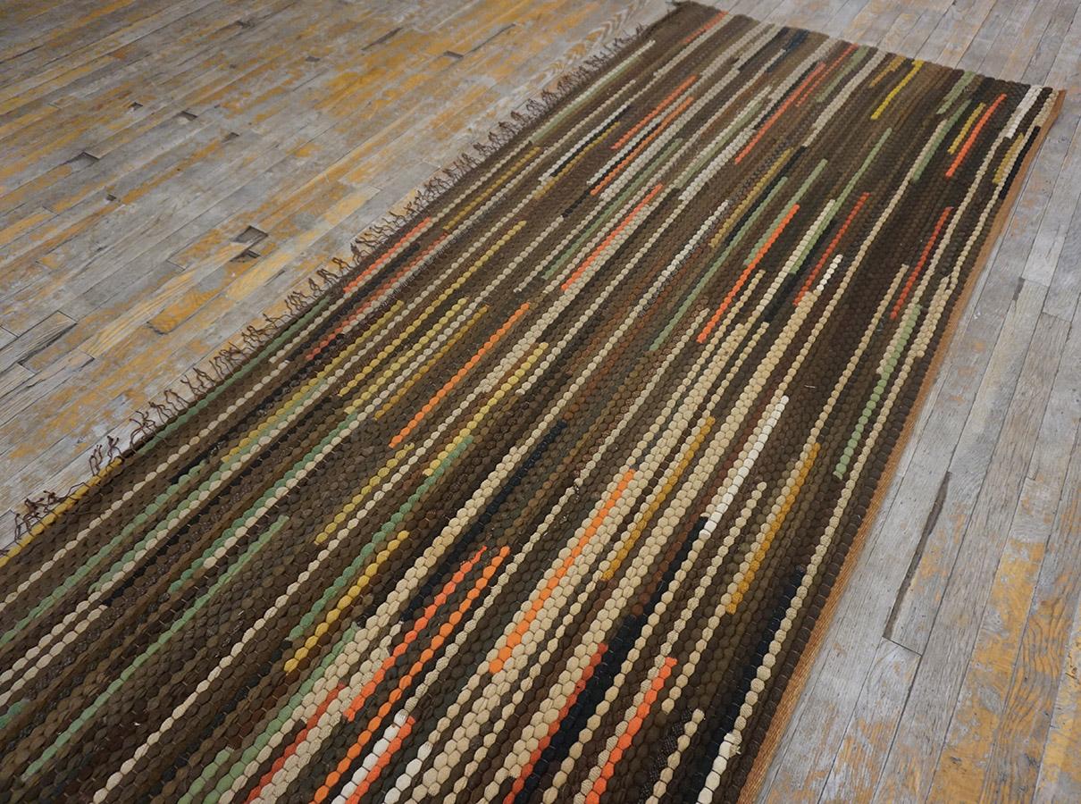 Folk Art Early 20th Century American Braided Rug ( 3'6'' x 13'9'' - 107 x 419 ) For Sale