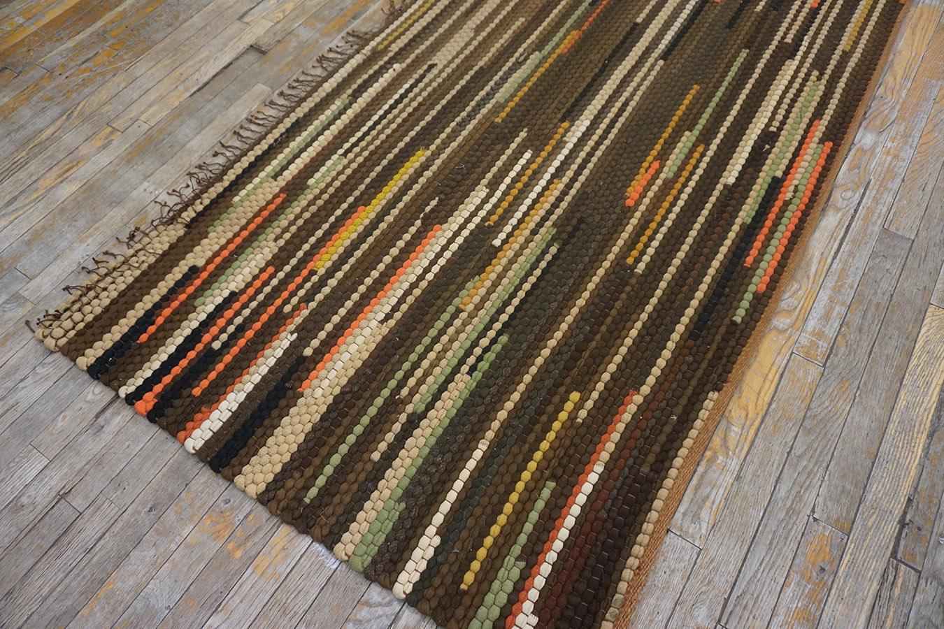 Folk Art Early 20th Century American Braided Rug ( 3'6'' x 13'9'' - 107 x 419 ) For Sale