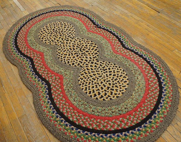 Antique American Braided Rug at 1stDibs