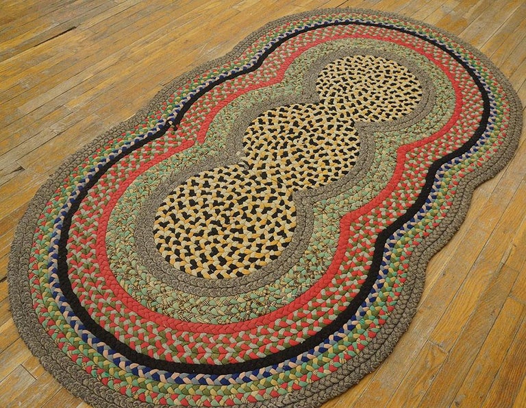 Antique American Braided Rug at 1stDibs