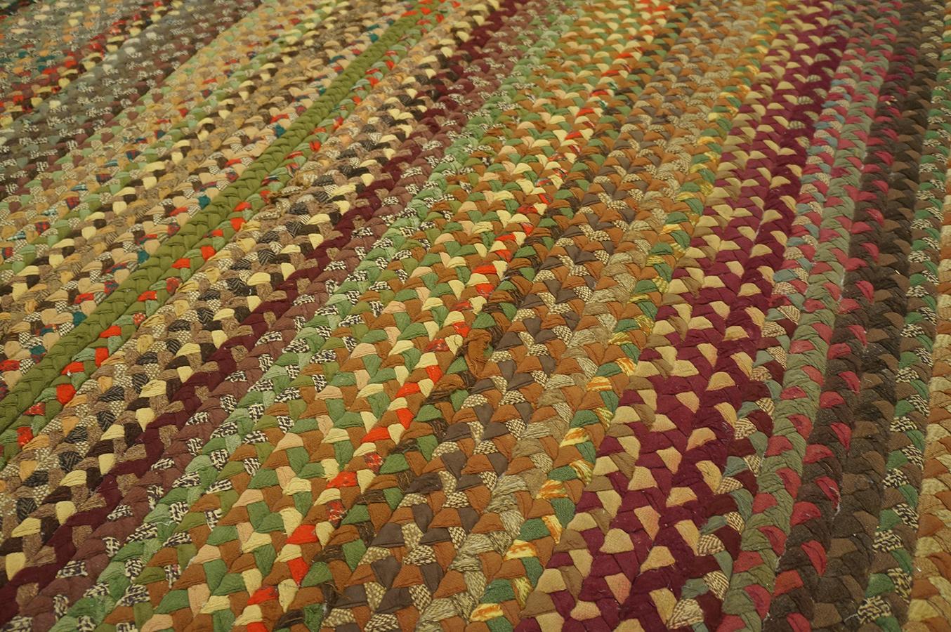 Amerikanischer geflochtener Teppich aus der Mitte des 20. Jahrhunderts ( 1,82 m x 1,82 m – 228 x 320 cm) im Angebot 6