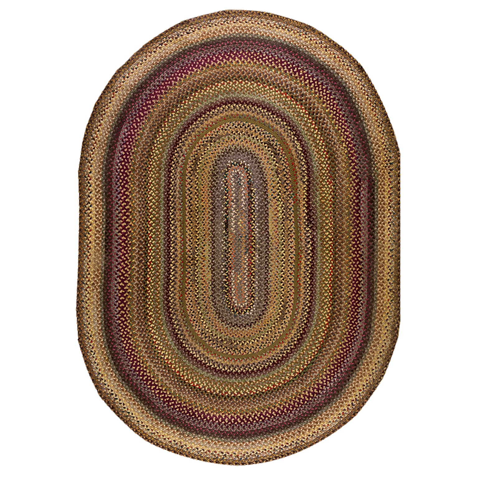 Amerikanischer geflochtener Teppich aus der Mitte des 20. Jahrhunderts ( 1,82 m x 1,82 m – 228 x 320 cm) im Angebot