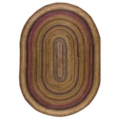Amerikanischer geflochtener Teppich aus der Mitte des 20. Jahrhunderts ( 1,82 m x 1,82 m – 228 x 320 cm)