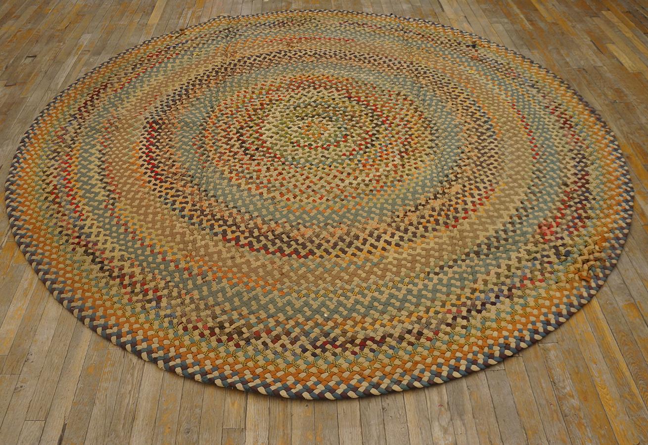 Country Vintage 1930s American Braided Rug ( 8'  - 245  cm) For Sale