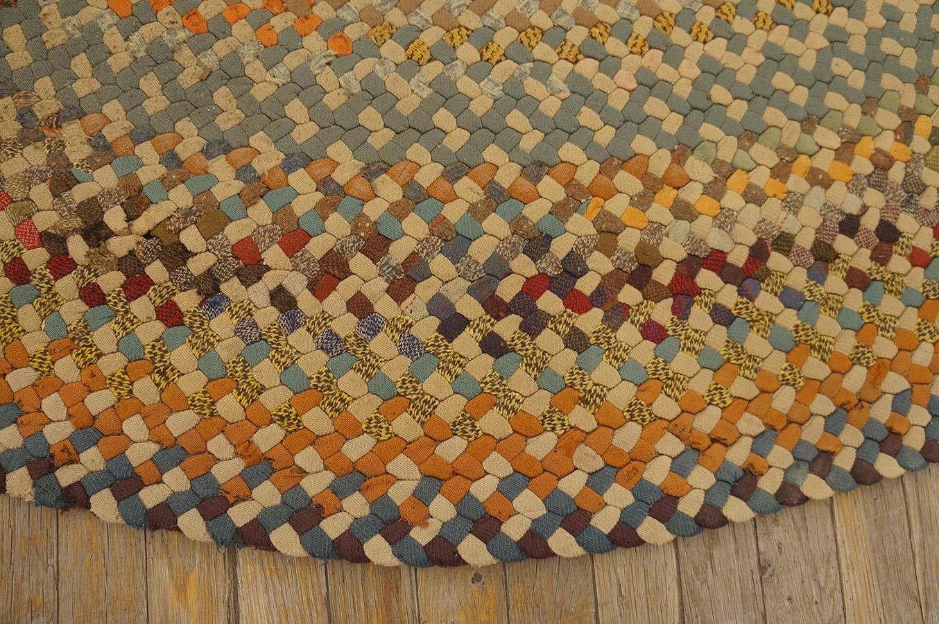 Vintage 1930s American Braided Rug ( 8'  - 245  cm) In Good Condition For Sale In New York, NY