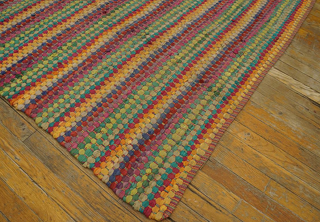 Antique American braided rug, size: 8'4