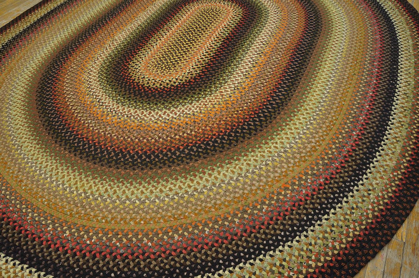 Country 1930s American Braided Rug ( 9'10