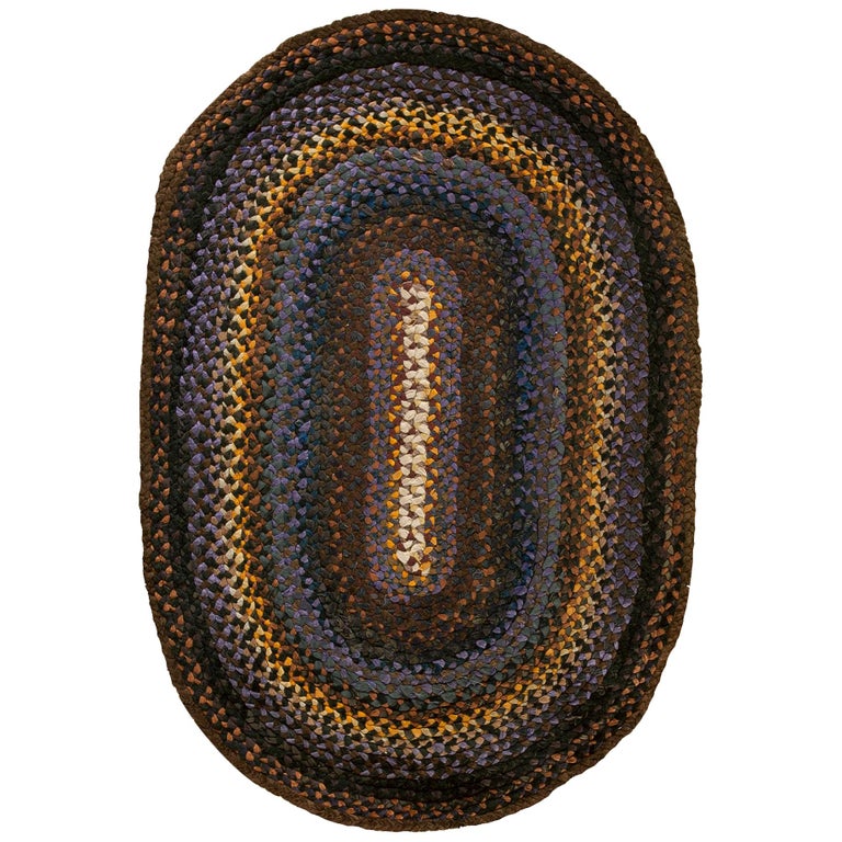 Antique American Braided Rug For Sale at 1stDibs