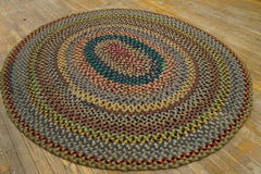 1930s American Braided Rug  (6' x 7' - 182 x 213 cm )
