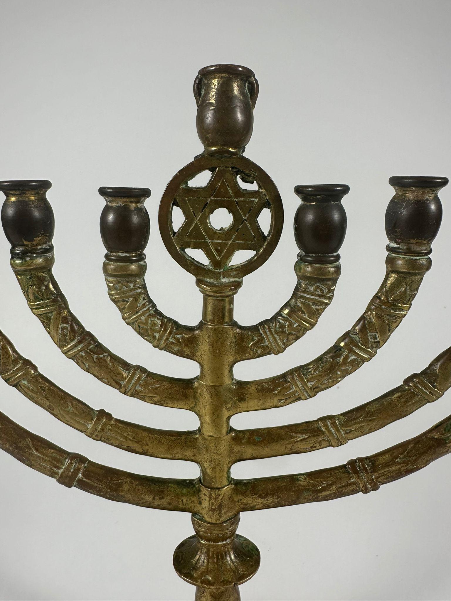 Antique American Brass Menorah with 