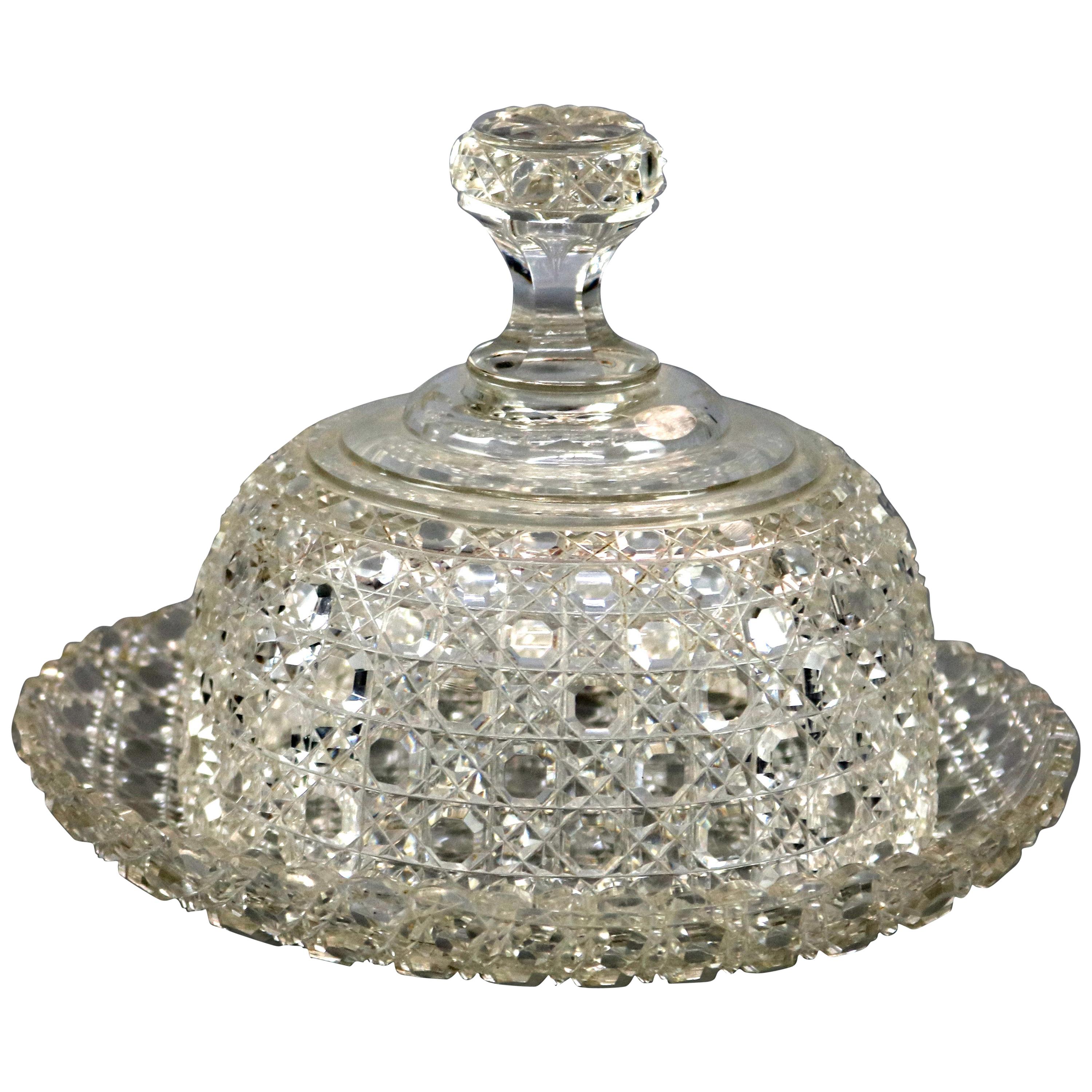 Antique American Brilliant Cut Glass Cheese Dome, 20th Century at 1stDibs