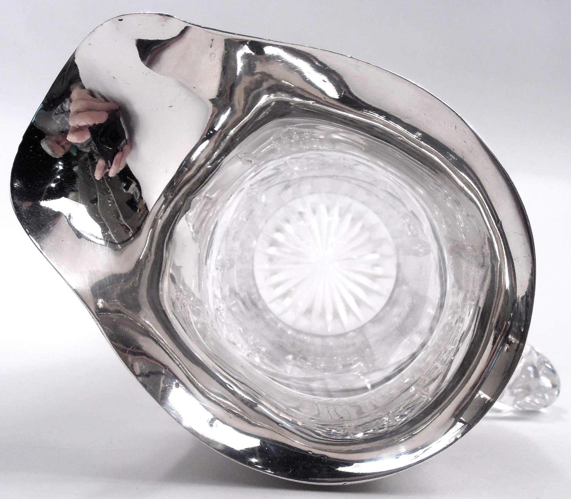 Antico boccale americano di vetro tagliato a Brilliante e argento Sterling Claret in vendita 2