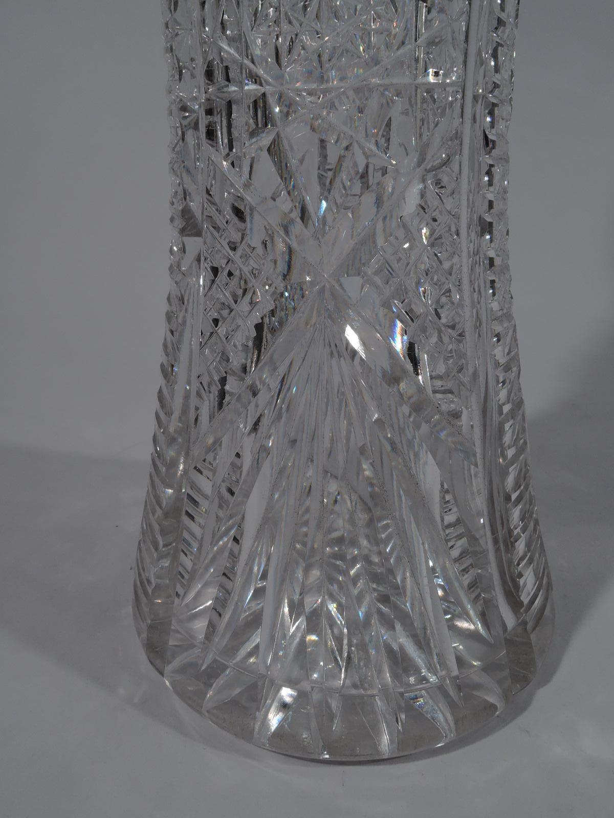 Antique American Brilliant-Cut Glass and Sterling Silver Vase by Gorham 2