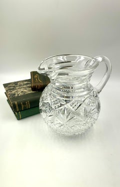 Antique American Brilliant Period Hand Cut Crystal Pitcher