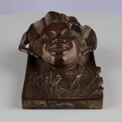 Antique American Bronze Black Americana Sculpture Johnny Griffin Inkwell