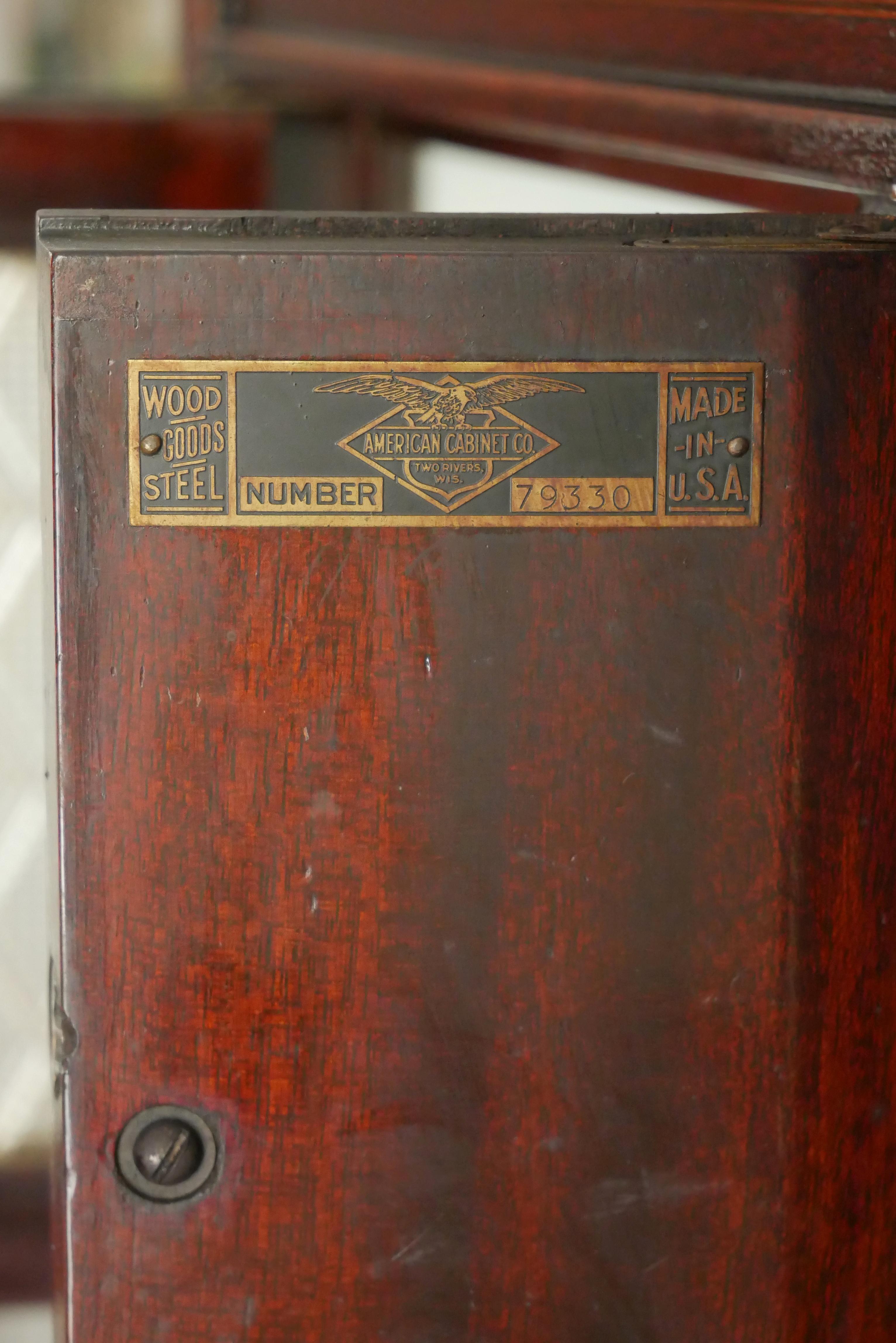 Antike American Cabinet Co. Dentalschrank aus Mahagoni im Zustand „Gut“ im Angebot in New York, NY
