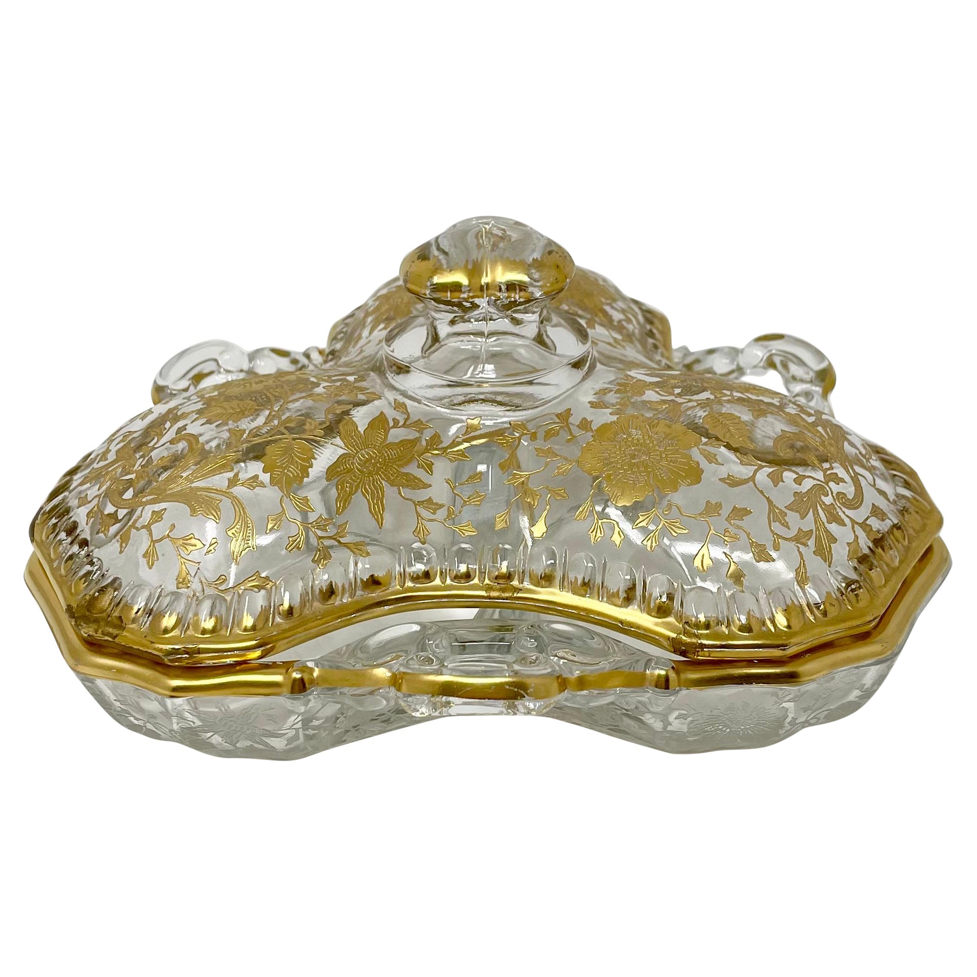 Ancien plat à bonbons en verre Cambridge, Circa 1920. en vente