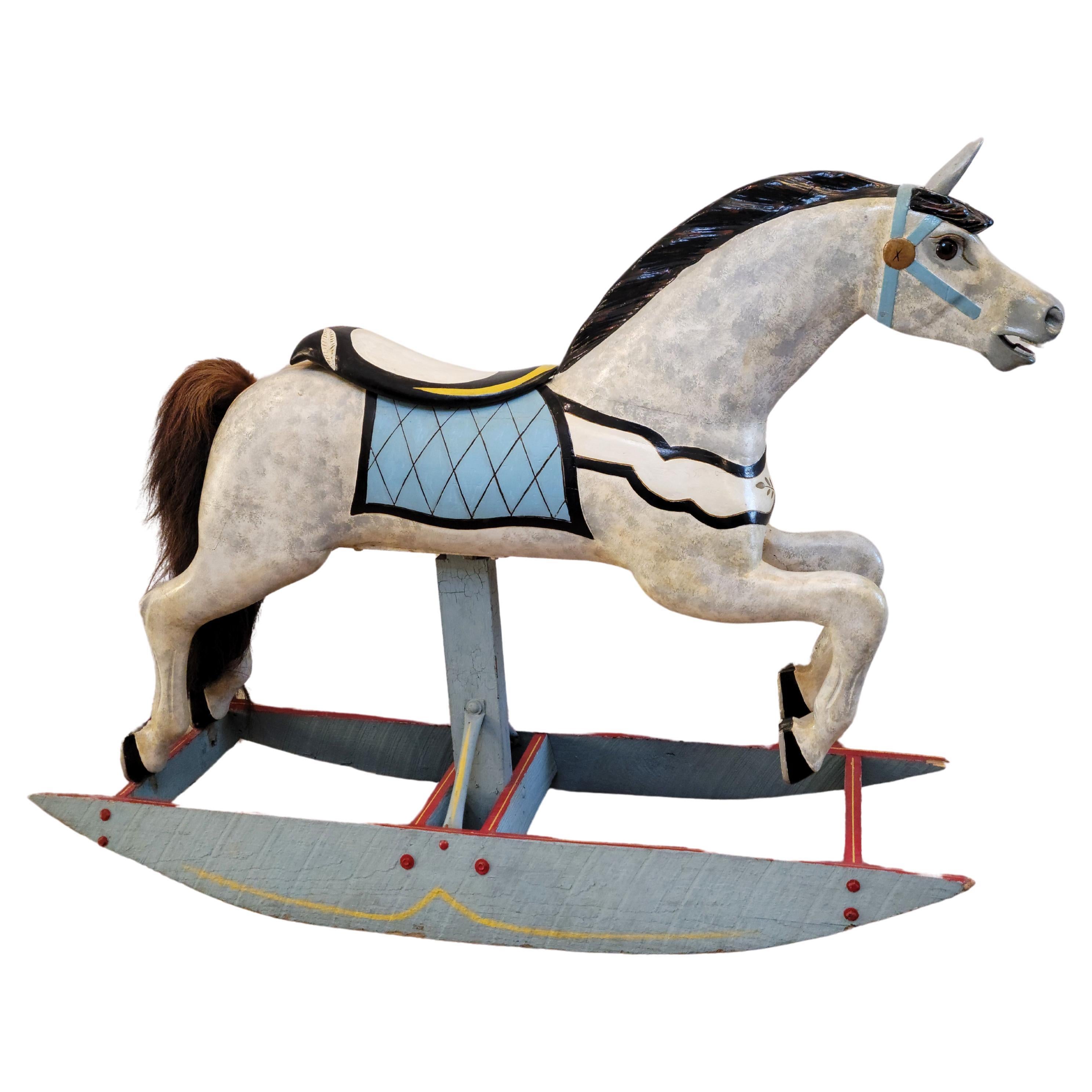 Antique American Carousel Horse Carnival Ride Attrib Charles Dare