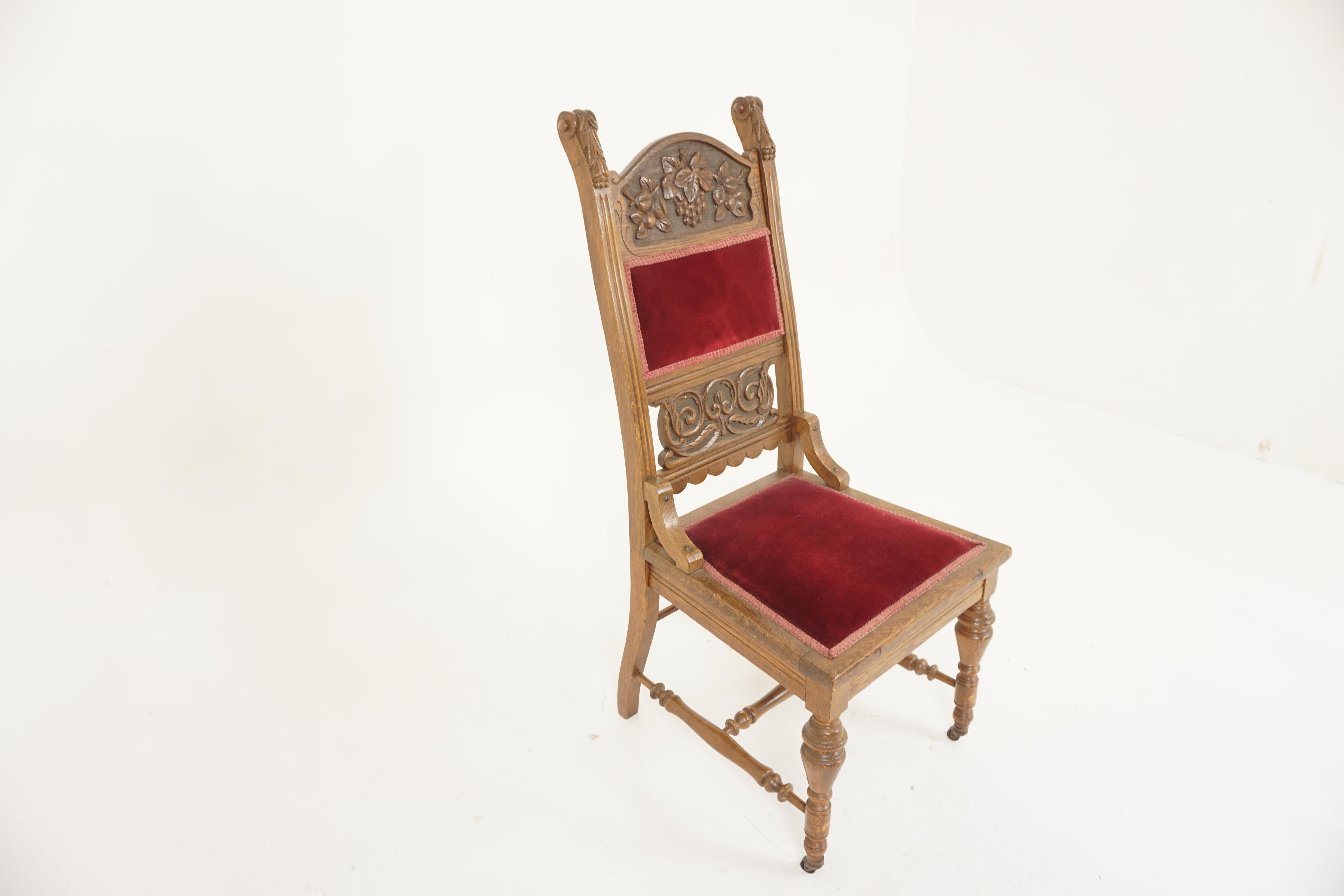 Antike amerikanische Eiche geschnitzt Halle, Schreibtisch, Occasional Stuhl, Amerika 1900, H1194 (Schottisch) im Angebot