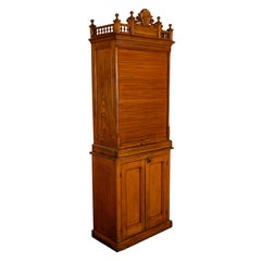 Antique American Carved Oak Victorian Roll Top Letter File Cabinet Amberg Co