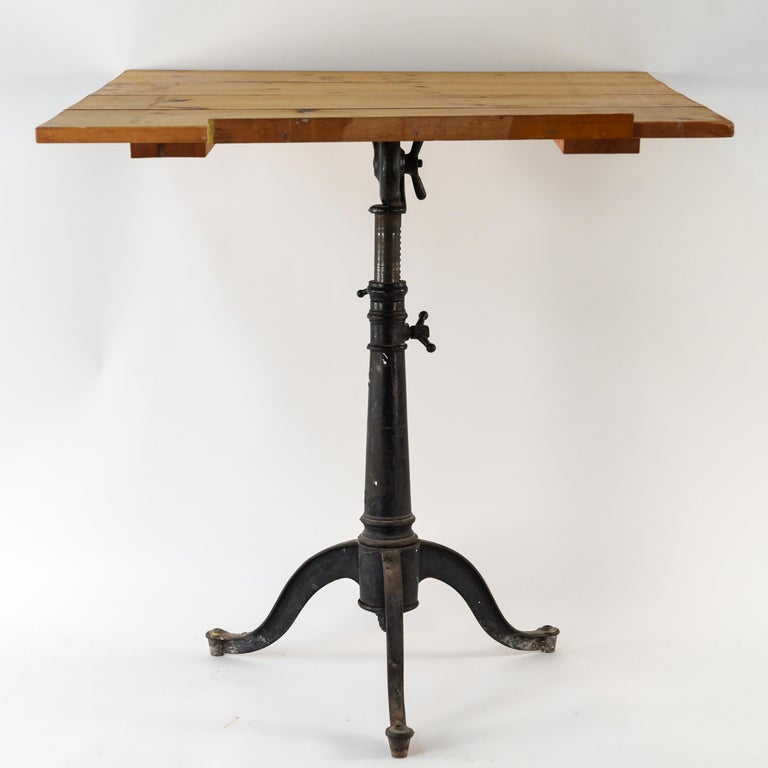 Antique American Cast Iron Base Drafting Table at 1stDibs
