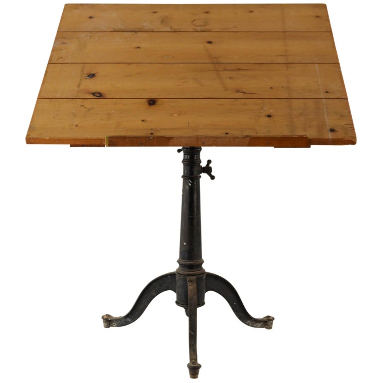 Antique American Cast Iron Base Drafting Table at 1stDibs