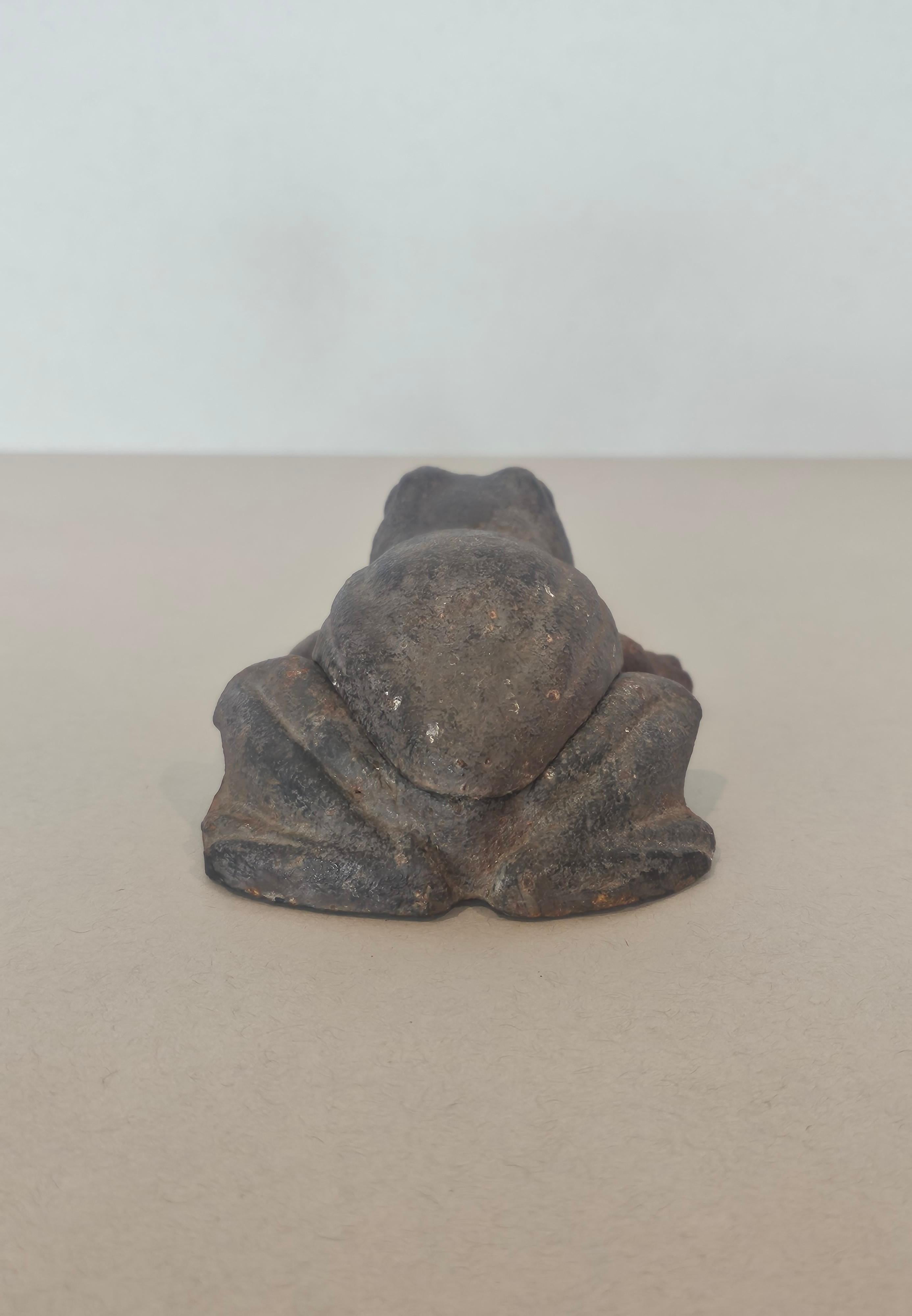 Antique American Cast Iron Frog Box Match Holder 5