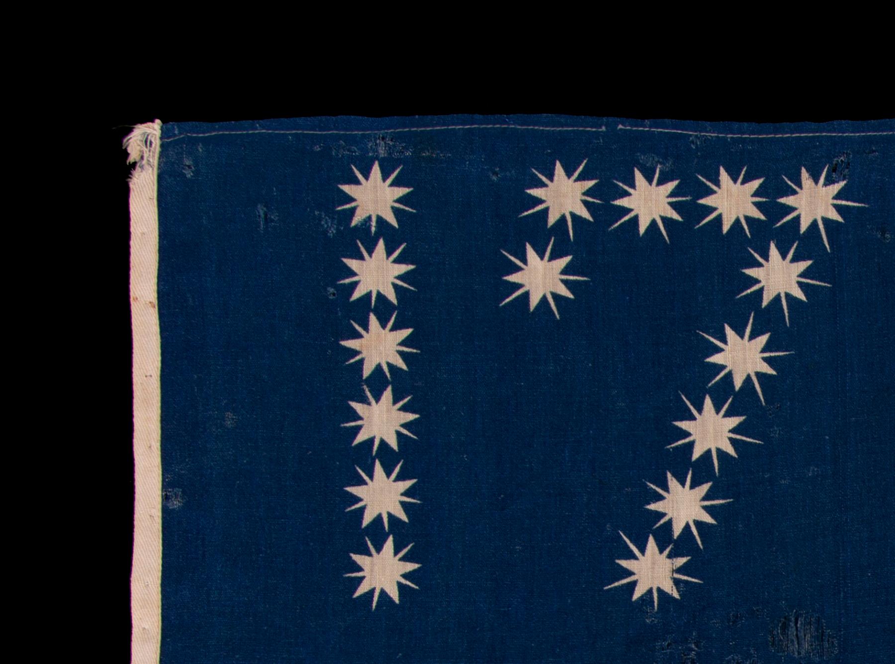19th Century Antique American Centennial Flag w/ 10-Pointed Stars that Spell “1776 – 1876” For Sale