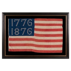 Antique American Centennial Flag w/ 10-Pointed Stars that Spell “1776 – 1876”