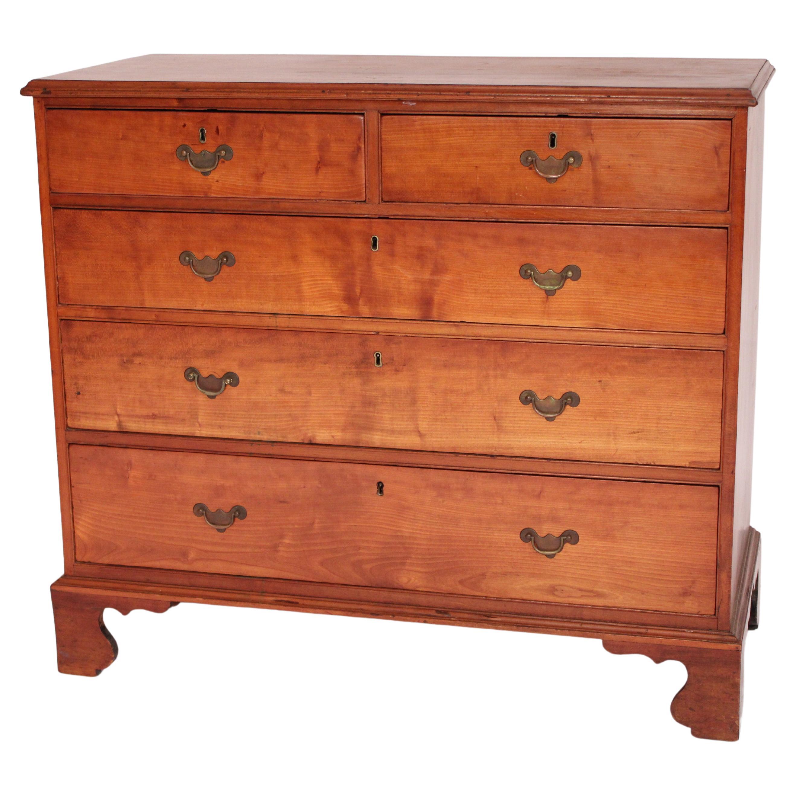 Antique cherry wood chest of drawers For Sale at 1stDibs