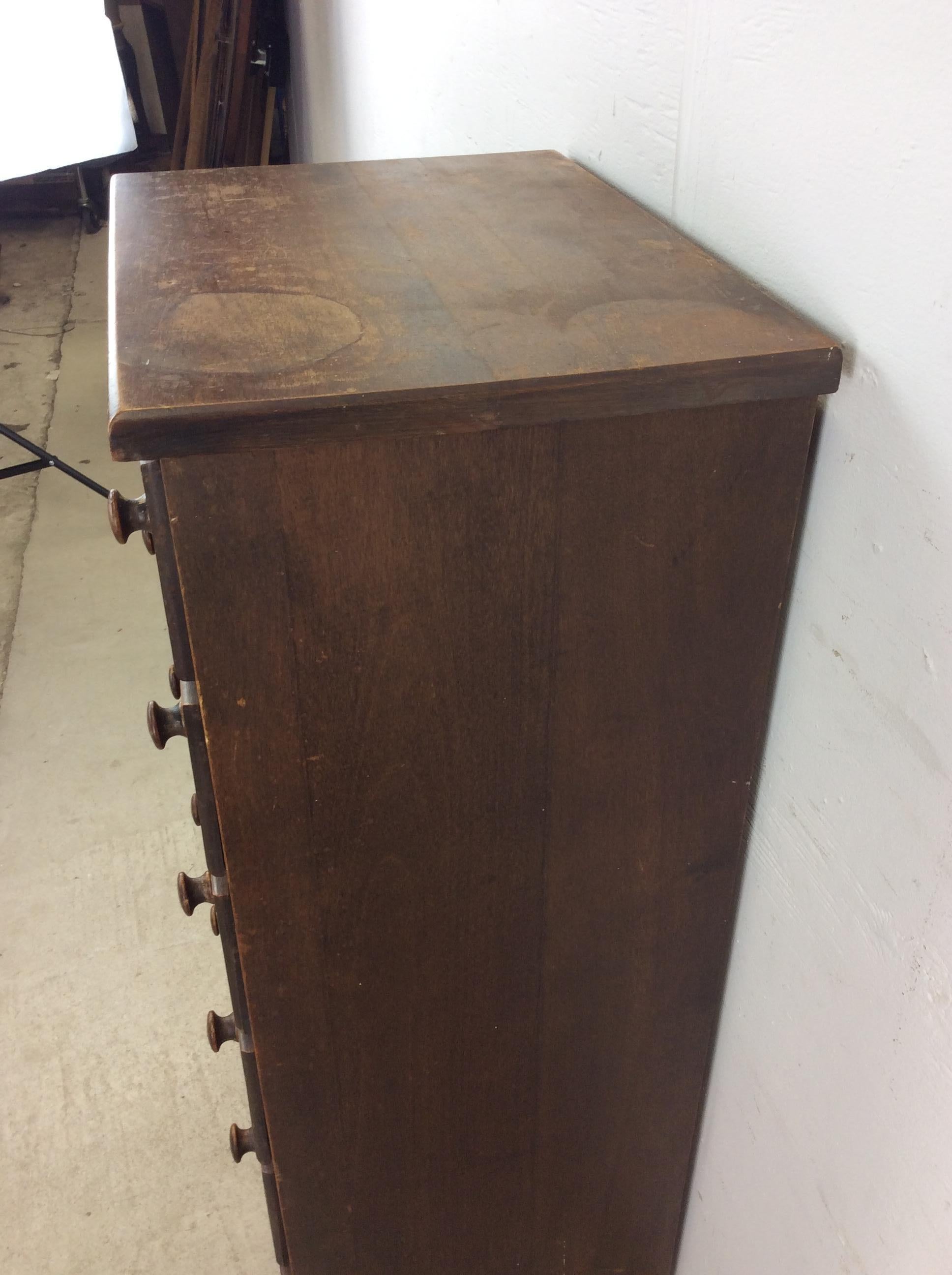 Antique American Chest of Six Drawer with Carved Wood Pulls 13