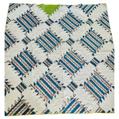 Antique American Chintz Quilt, Early 19th Century Quilt, English Chintz Fabrics