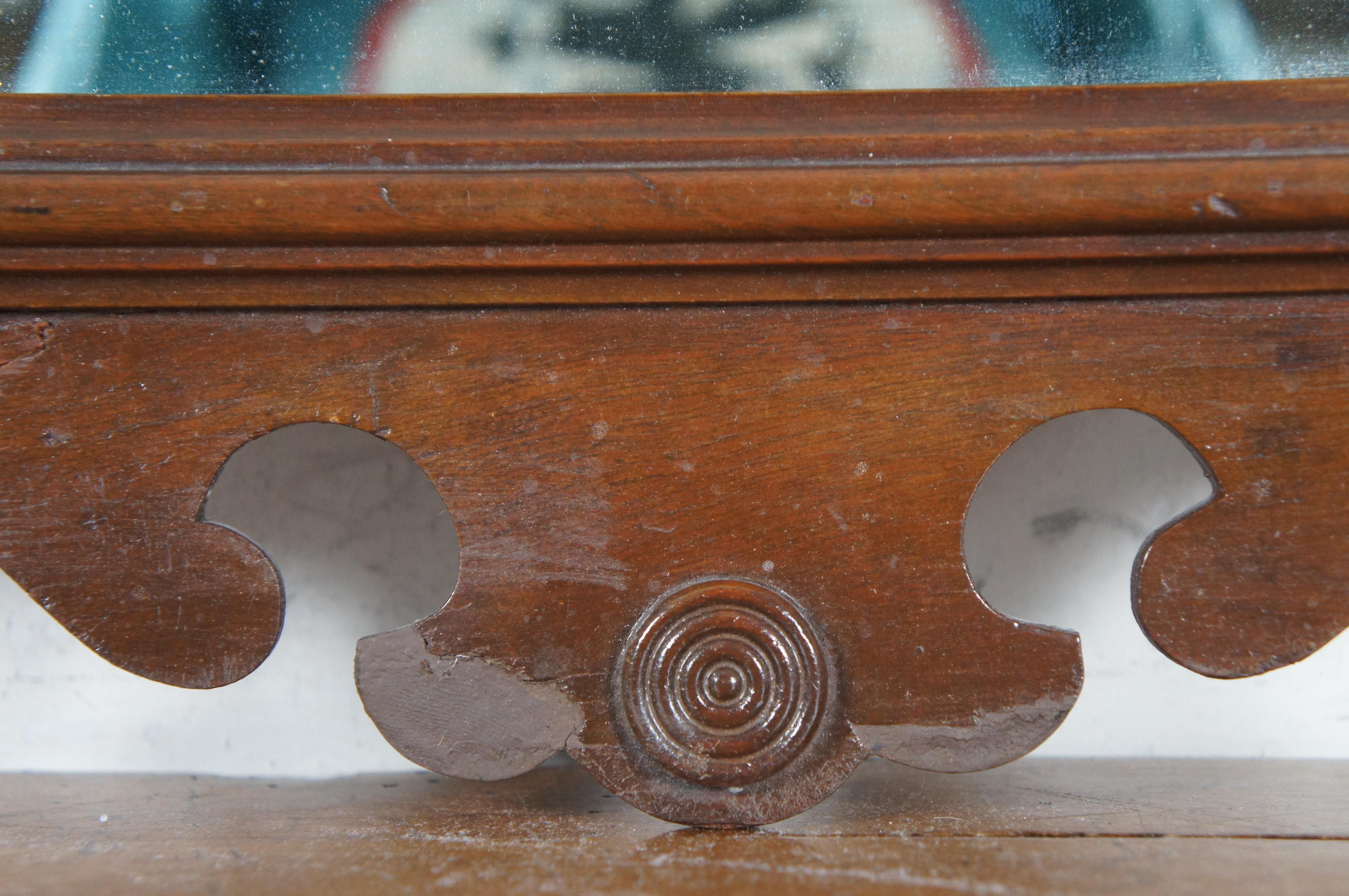 Antique American Chippendale Carved Mahogany Eagle Vanity Mirror 32