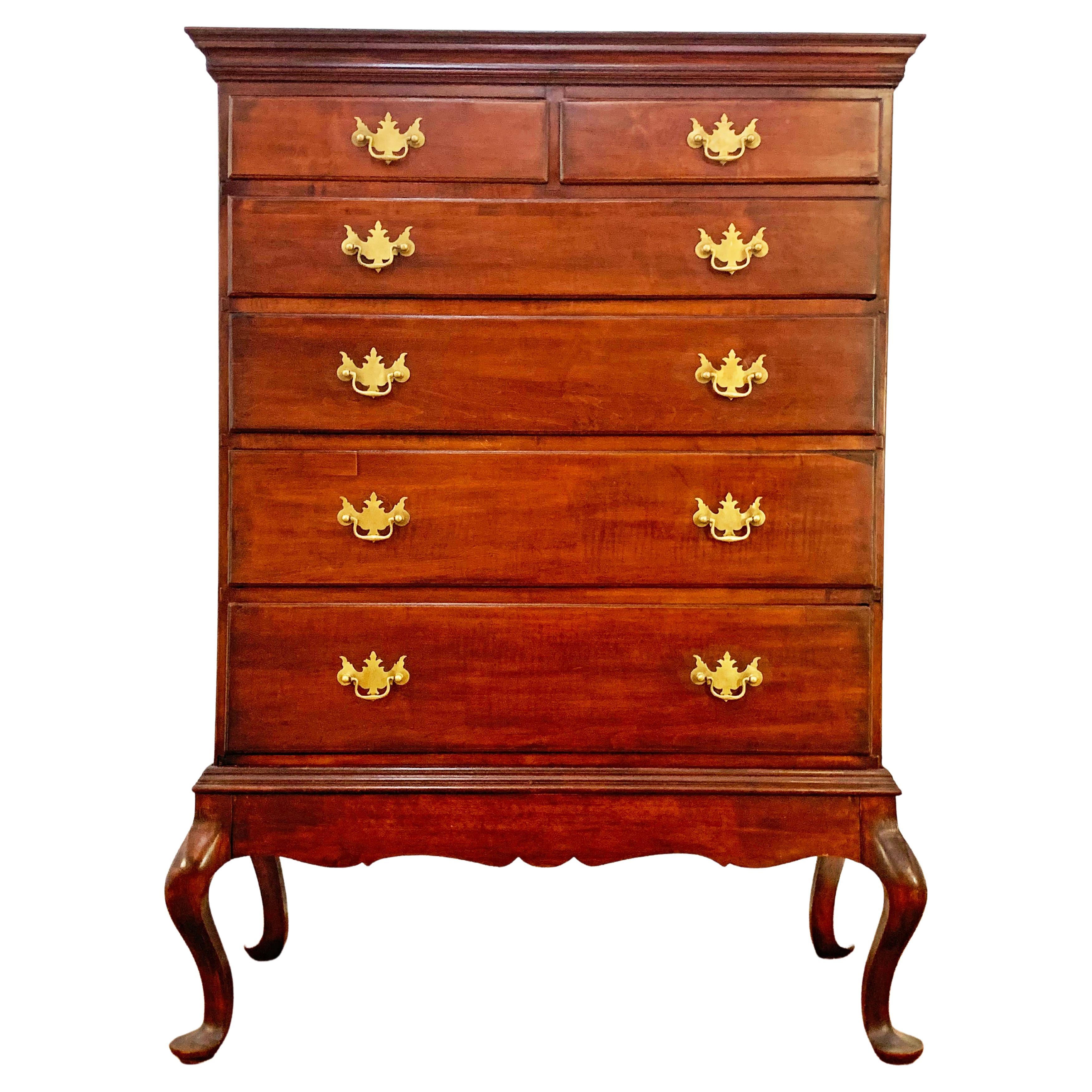 Antique American Chippendale Chest on Frame, Circa 1780s For Sale
