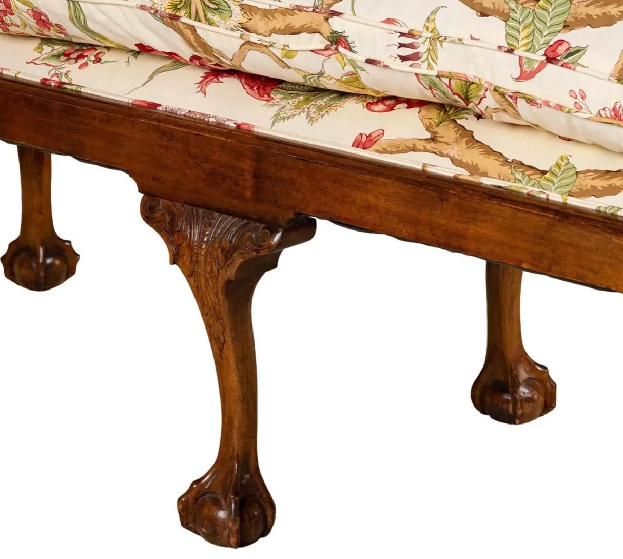 Britannique Chaise longue Daybed en acajou Chippendale américain ancien en vente