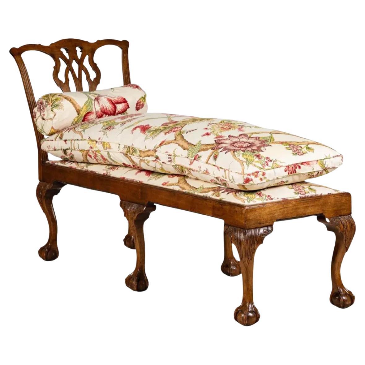 Chaise longue Daybed en acajou Chippendale américain ancien