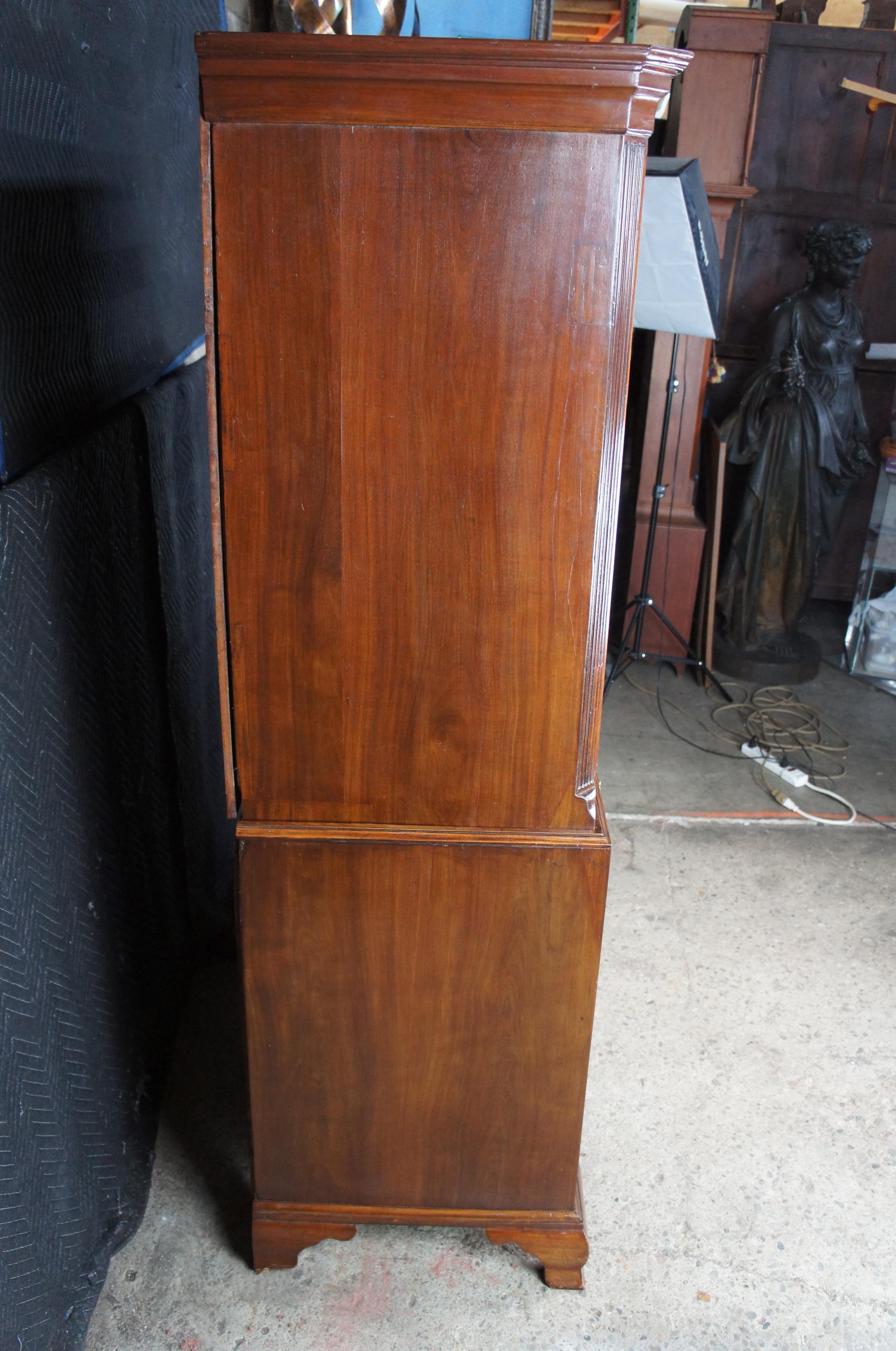 Antike amerikanische Chippendale Mahagoni Truhe auf Brust Highboy Kommode 70