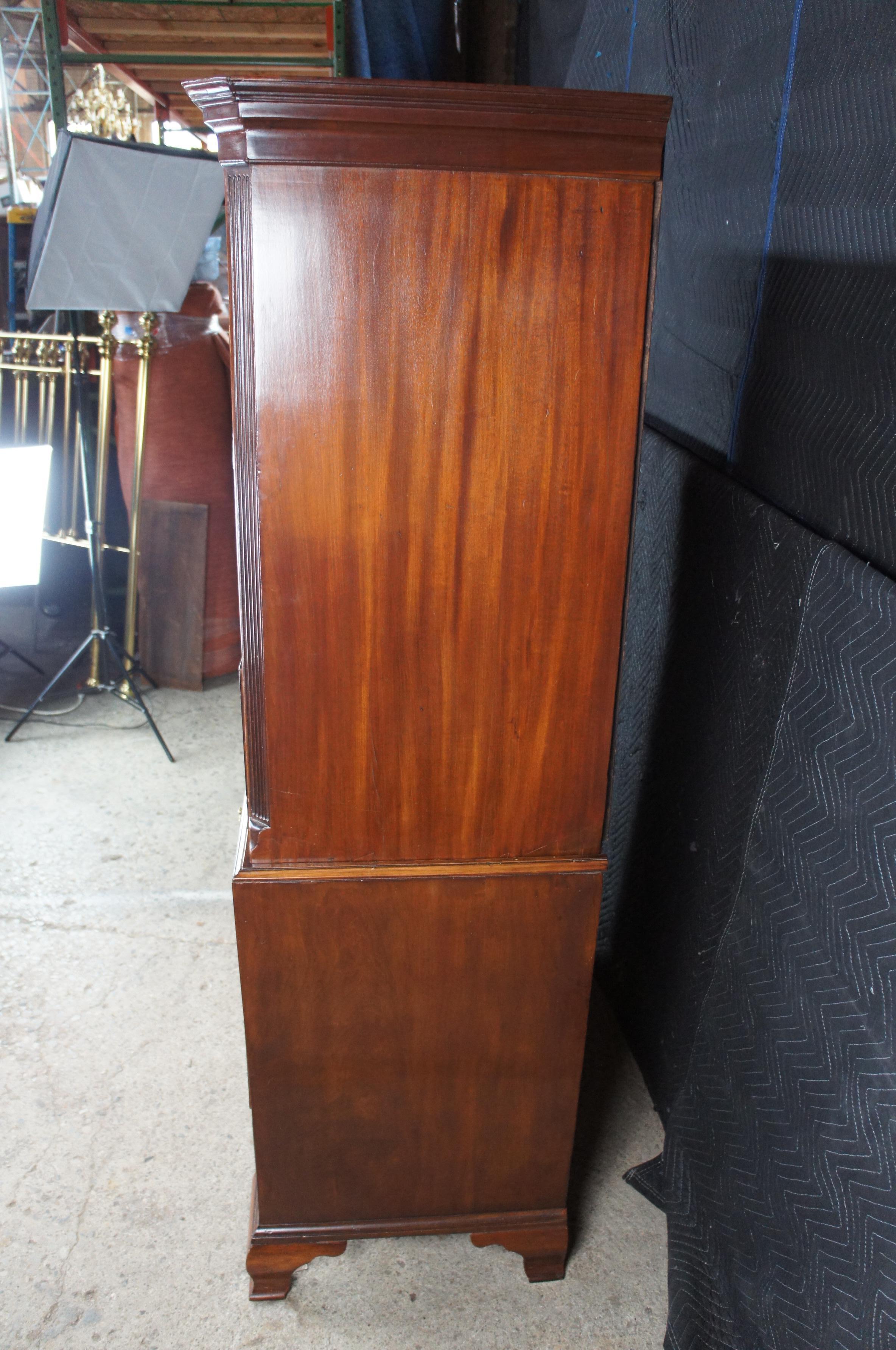 Antike amerikanische Chippendale Mahagoni Truhe auf Brust Highboy Kommode 70