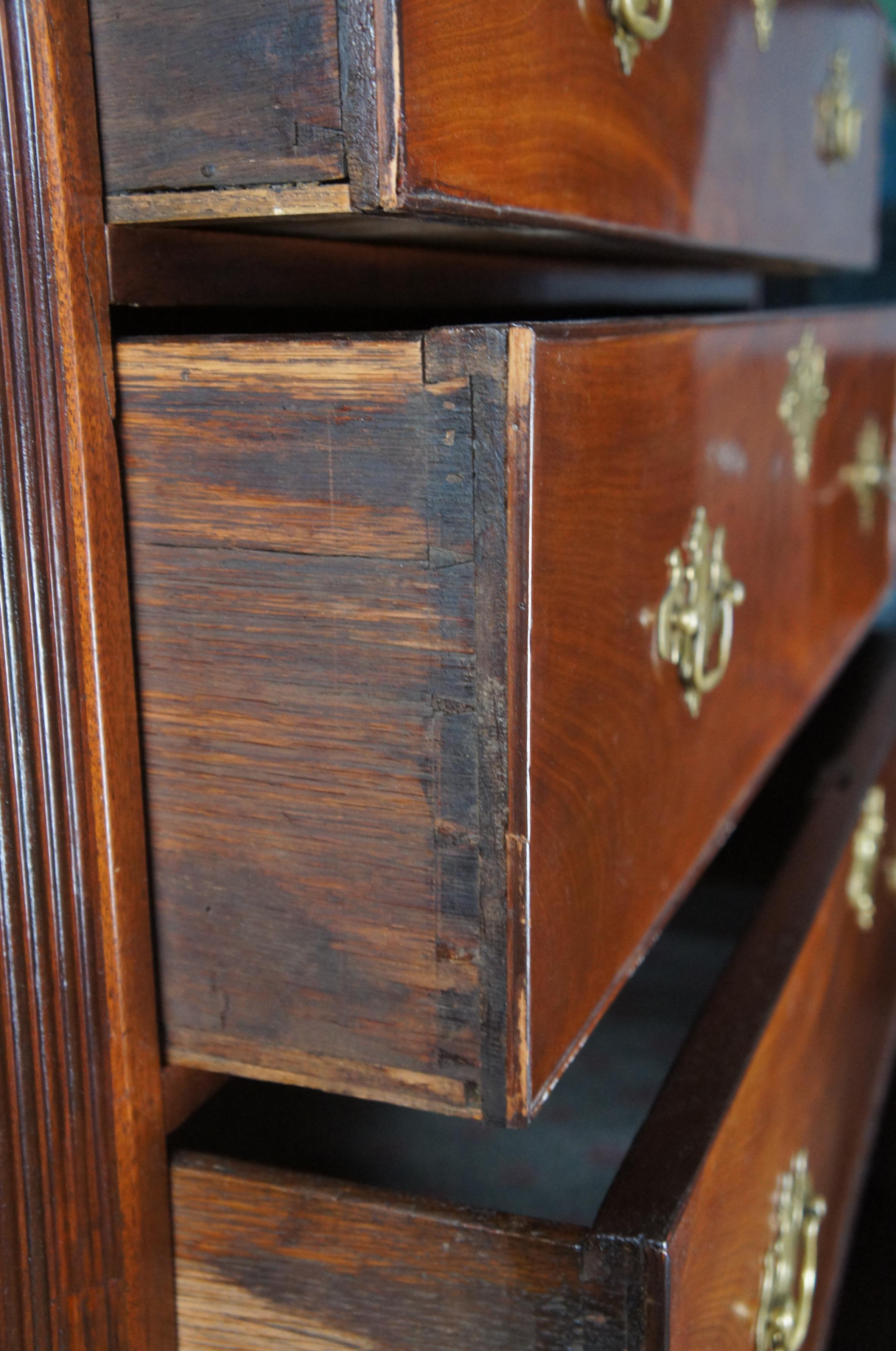 Antike amerikanische Chippendale Mahagoni Truhe auf Brust Highboy Kommode 70
