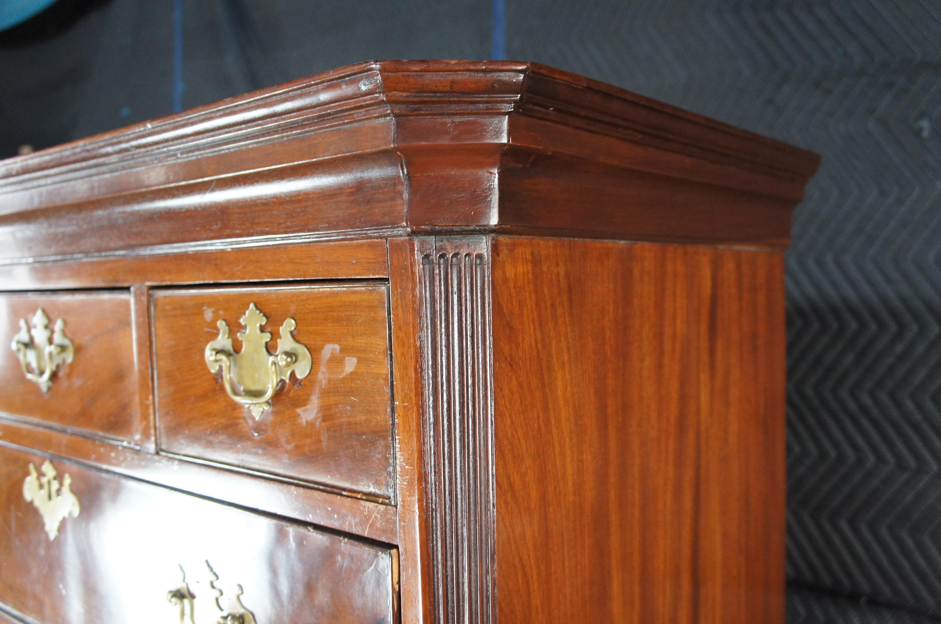 Antike amerikanische Chippendale Mahagoni Truhe auf Brust Highboy Kommode 70