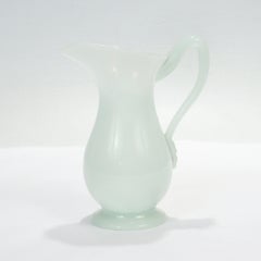 Antique American Clam Broth Glass Creamer or Milk Jug