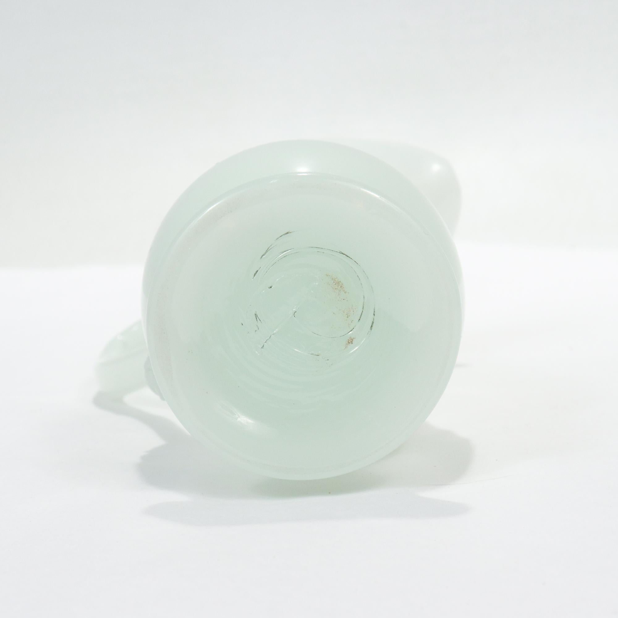 Antique American Clam Broth Glass Creamer or Milk Jug In Good Condition In Philadelphia, PA