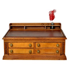 Antique American Clark's O.N.T. Oak Spool Cabinet/Mercantile Desk, 1892