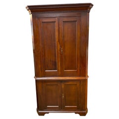 Antique American Classical 19th Century Cherry Corner Cabinet
