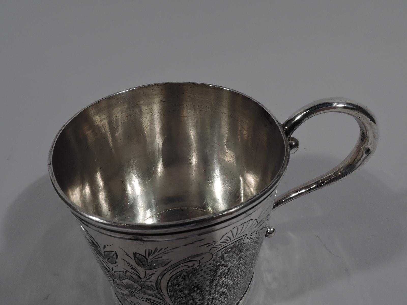 19th Century Antique American Classical Coin Silver Baby Cup