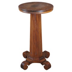 Vintage American Classical Empire Mahogany Pedestal Table Sculpture Plant Stand