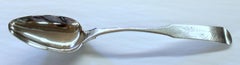 Antique American Coin Silver Presentation Birth Spoon, Fiddle Pattern