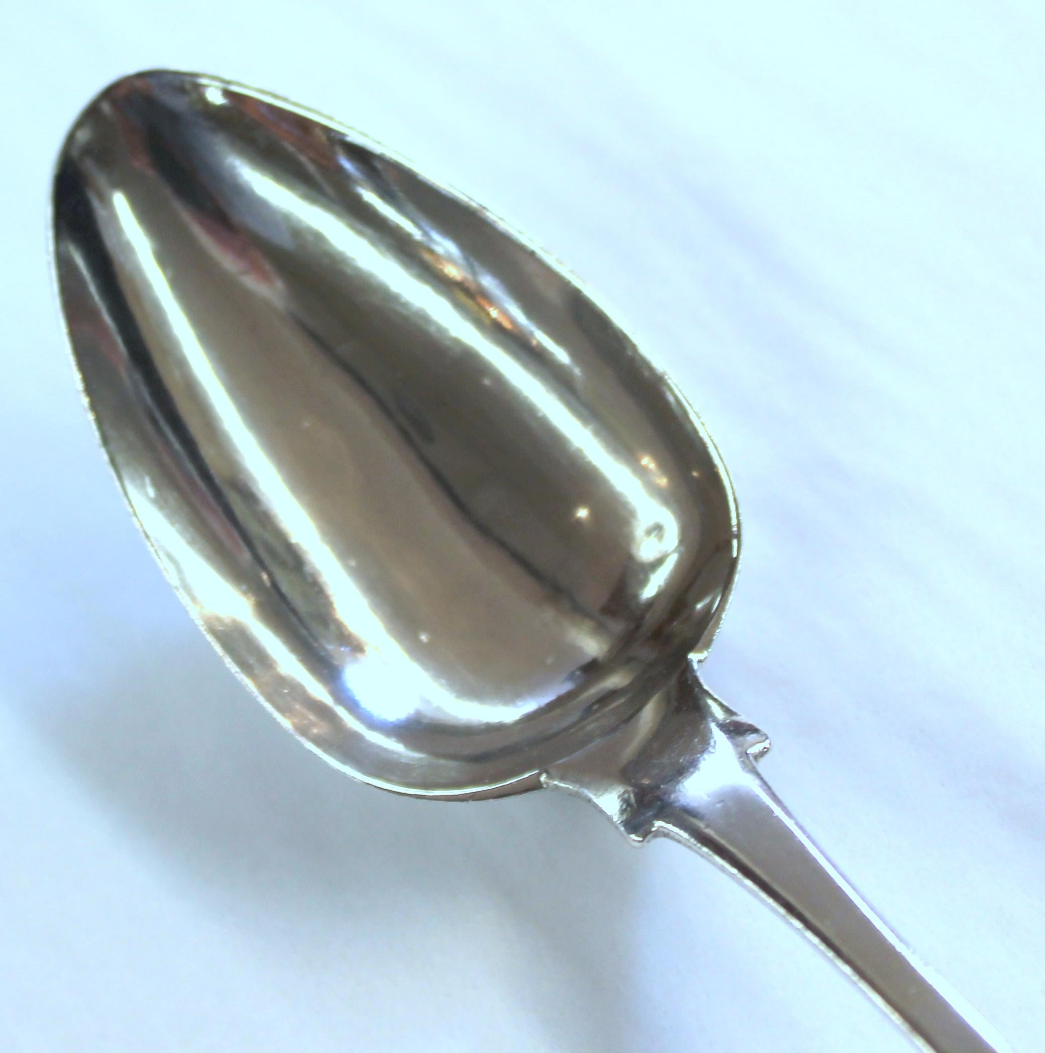 Antique American Coin Silver Presentation Birth Spoon, Fiddle Pattern In Good Condition For Sale In Charleston, SC